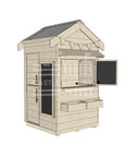 Pitched roof extra height raw wooden cubby house residential and family homes little square accessories