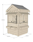 Pitched roof extra height raw wooden cubby house residential and family homes little square dimensions