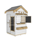 Pitched roof extra height painted wooden cubby house residential and family homes little square accessories