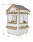 Pitched roof extra height painted wooden cubby house residential and family homes little square dimensions