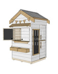 Pitched roof extra height painted wooden cubby house residential and family homes little square accessories