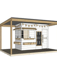 Painted timber extended height cubby house with wraparound verandah and deck for family gardens midi rectangle size with accessories