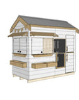 Pitched roof painted wooden extended height cubby house residential and family homes midi rectangle accessories