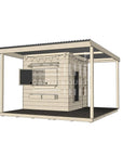 Pine timber extended height house with wraparound verandah and deck for family gardens midi square size with accessories