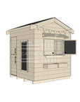 Pitched roof extra height raw wooden cubby house residential and family homes midi square accessories