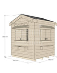 Pitched roof extra height raw wooden cubby house residential and family homes midi square dimensions
