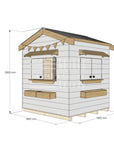 Pitched roof extra height painted wooden cubby house residential and family homes midi square dimensions