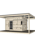 Raw wooden cubby house with wraparound porch for residential and family homes large rectangle size with accessories