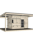 Pine timber cubby house with wraparound verandah and deck for family gardens large rectangle size with accessories