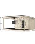 Raw pine cubby house with wraparound verandah for residential backyards large rectangle size with dimensions