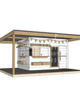 Painted timber cubby house with wraparound verandah and deck for family gardens large rectangle size with accessories