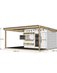 Painted pine cubby house with wraparound verandah for residential backyards large rectangle size with dimensions