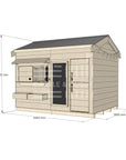 Pitched roof raw wooden cubby house residential and family homes rectangle dimensions