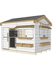 Pitched roof painted pine timber cubby house residential and family homes large rectangle accessories