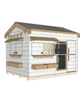Pitched roof painted wooden cubby house residential and family homes large rectangle accessories