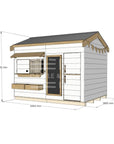 Pitched roof painted wooden cubby house residential and family homes rectangle dimensions