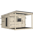 Pine timber cubby house with front verandah and deck for family gardens large square size with accessories