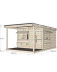 Raw pine cubby house with front verandah for residential backyards large square size with dimensions