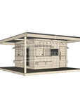 Pine timber cubby house with wraparound verandah and deck for family gardens large square size with accessories