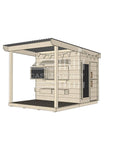 Pine timber cubby house with front verandah and deck for family gardens little rectangle size with accessories