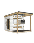Painted wooden cubby house with front porch for residential and family homes little rectangle size with accessories