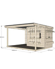 Raw pine cubby house with wraparound verandah for residential backyards little rectangle size with dimensions