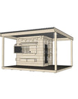 Pine timber cubby house with wraparound verandah and deck for family gardens little rectangle size with accessories
