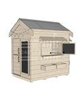 Pitched roof raw wooden cubby house residential and family homes little rectangle accessories