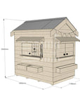 Pitched roof raw wooden cubby house residential and family homes little rectangle dimensions