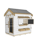 Pitched roof painted wooden cubby house residential and family homes little rectangle accessories