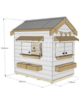 Pitched roof painted wooden cubby house residential and family homes little rectangle dimensions