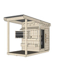 Pine timber cubby house with front verandah and deck for family gardens little square size with accessories