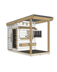 Painted wooden cubby house with front porch for residential and family homes little square size with accessories