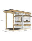 Painted pine cubby house with front verandah for residential backyards little square size with dimensions