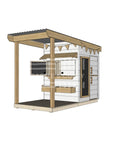 Painted timber cubby house with front verandah and deck for family gardens little square size with accessories