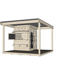 Pine timber cubby house with wraparound verandah and deck for family gardens little square size with accessories