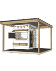 Painted timber cubby house with wraparound verandah and deck for family gardens little square size with accessories