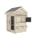 Pitched roof raw wooden cubby house residential and family homes little square accessories