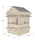 Pitched roof raw wooden cubby house residential and family homes little square dimensions