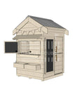 Pitched roof raw wooden cubby house residential and family homes little square accessories
