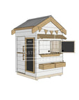 Pitched roof painted wooden cubby house residential and family homes little square accessories