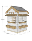 Pitched roof painted wooden cubby house residential and family homes little square dimensions