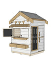 Pitched roof painted wooden cubby house residential and family homes little square accessories