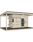 Pine timber cubby house with wraparound verandah and deck for family gardens midi rectangle size with accessories