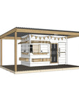 Painted timber cubby house with wraparound verandah and deck for family gardens midi rectangle size with accessories