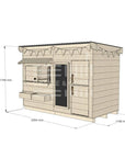 Flat roof raw pine timber cubby house domestic midi rectangle size with accessories