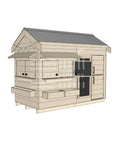 Pitched roof raw wooden cubby house residential and family homes midi rectangle accessories