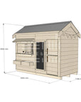 Pitched roof raw wooden cubby house residential and family homes rectangle dimensions