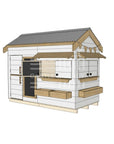 Pitched roof painted pine timber cubby house residential and family homes midi rectangle accessories