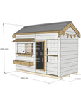 Pitched roof painted wooden cubby house residential and family homes rectangle dimensions
